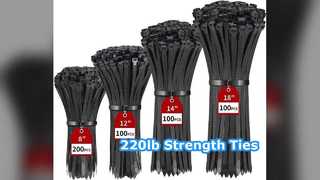 Heavy Duty Black Cable Ties 220lb Strength
